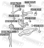 Febest 2125-TWJLOWR Rear Lower Transverse Link