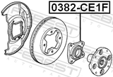 Febest 0382-CE1F Front Wheel Hub Kit