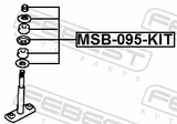 Febest MSB-095-KIT Front Stabilizer Bar Link Bush Kit
