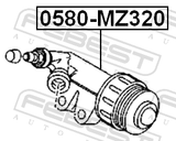 Febest 0580-MZ320 Clutch Slave Cylinder
