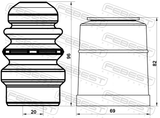 Febest ADSHB-A6IIIF-KIT Boot With Jounce Bumper Front Shock Absorber Kit