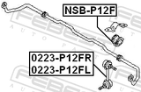 Febest 0223-P12FR Front Right Stabilizer Link / Sway Bar Link