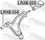 Febest LRAB-034 Front Bushing, Front Control Arm