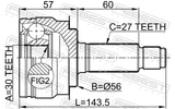 Febest 0810-B9 Outer CV Joint 30X56X27
