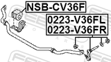Febest 0223-V36FR Front Right Stabilizer Link / Sway Bar Link