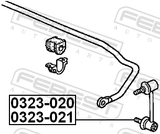 Febest 0323-020 Rear Right Stabilizer Link / Sway Bar Link