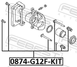 Febest 0874-G12F-KIT Front Caliper Slide Pin Kit