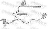 Febest 21100-ECCS18 Parking Brake Cable
