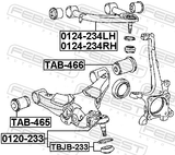 Febest 0124-234LH Left Upper Front Arm