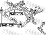 Febest NAB-359 Subframe Rear Bushing