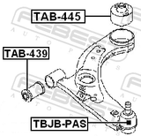 Febest TAB-445 Rear Bushing, Front Control Arm