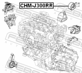 Febest CHM-J300RR Rear Engine Mount