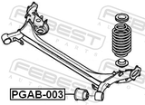 Febest PGAB-003 Rear Crossmember Bushing