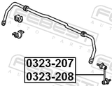 Febest 0323-208 Rear Right Stabilizer Link / Sway Bar Link