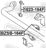 Febest BZSB-164F Front Stabilizer Bar Bush D30