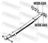 Febest MSB-068 Rear Leaf Spring Bushing Rear