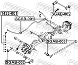 Febest SGAB-003 Rear Rod Bushing