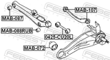 Febest MAB-088RUB Rear Transverse Rod Bushing