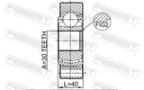 Febest 2911-RRIIIR Rear Inner CV Joint 30X124