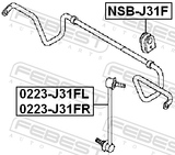 Febest NSB-J31F Front Stabilizer Bar Bush D22