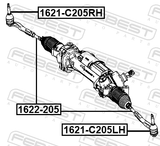 Febest 1622-205 Steering Tie Rod