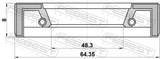 Febest 95FAY-50640808X Drive Shaft Oil Seal 48.3X64.35X8X8