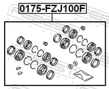 Febest 0175-FZJ100F Front Brake Caliper Repair Kit (Set For Two Sides)