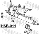 Febest HSB-011 Steering Rack Bushing