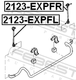 Febest 2123-EXPFL Front Left Stabilizer Link / Sway Bar Link