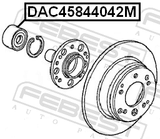 Febest DAC45844042M Wheel Bearing 45X84X40X42