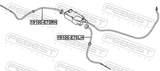 Febest 19100-E70LH Parking Brake Cable, Left