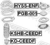 Febest KD-CEEDF Front Shock Absorber Jounce Bumper