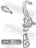 Febest 0220-V35 Ball Joint Front Steering Knuckle