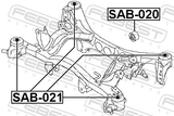Febest SAB-021 Rear Crossmember Bushing