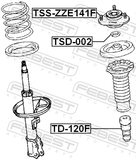 Febest TSS-ZZE141F Front Shock Absorber Mounting