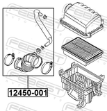 Febest 12450-001 Air Cleaner Hose
