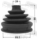 Febest 1917-E53 Boot Outer CV Joint Kit 89.5X86X24
