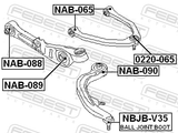 Febest 0220-065 Ball Joint Front Upper Arm