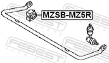Febest MZSB-MZ5R Rear Stabilizer Bar Bush D19.6