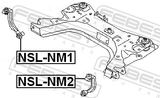 Febest NSL-NM2 Front Subframe Mounting Link Left