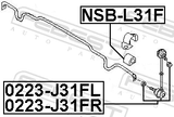 Febest NSB-L31F Front Stabilizer Bar Bush D18.5