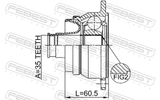 Febest 0711-JB424RSHA Propshaft Rear CV Joint 35X107