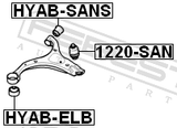 Febest HYAB-SANS Front Arm Small Bushing