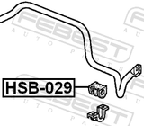 Febest HSB-029 Front Stabilizer Bar Bush D29
