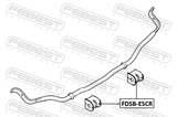 Febest FDSB-ESCR Rear Stabilizer Bar Bush D18.4