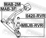 Febest 0420-RVR Ball Joint Front Lower Arm