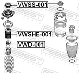 Febest VWSS-001 Front Shock Absorber Mounting