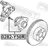 Febest 0282-Y50R Rear Wheel Hub