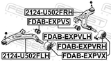 Febest 2124-U502FRH Right Front Arm