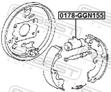 Febest 0178-GGN155 Rear Wheel Brake Cylinder